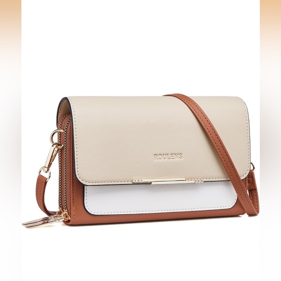 Handbags - Cream and Tan Crossbody Bag